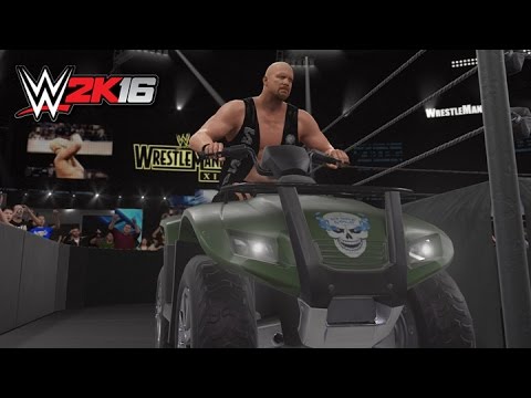 WWE 2K16: Stone Cold ATV Entrance + Disturbed Theme! (Wrestlemania XIX Arena)