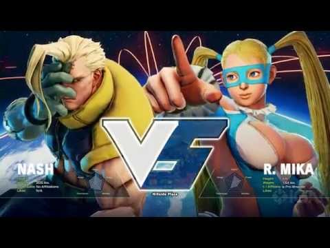 Street Fighter 5 - R. Mika vs Nash Full Match (1080p/60fps)