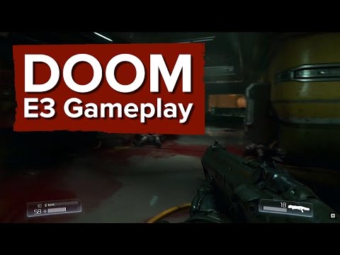 DOOM Gameplay Demo - E3 2015 Bethesda Conference - Finishers, big guns and a chainsaw