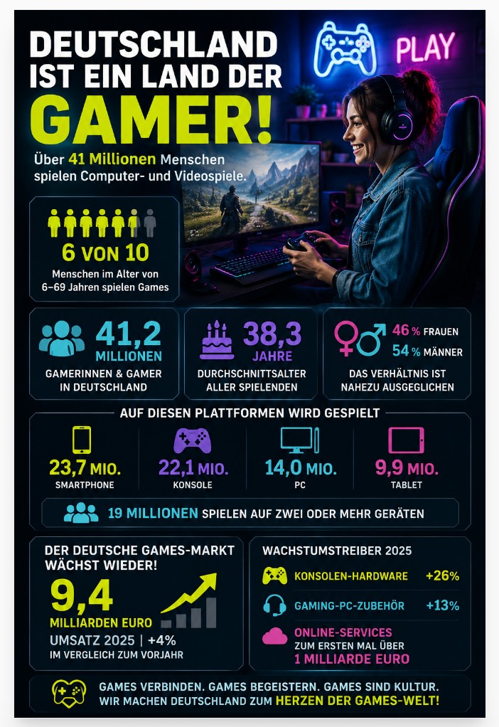 Über 41 Millionen Menschen in Deutschland spielen Games Branche wächst wieder deutlich - PlayStationInfo
